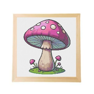 Fly Agaric Cross-Stitch Pattern - DIY Mushroom Embroidery Design