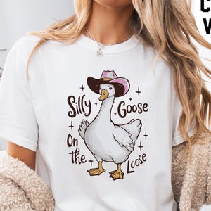 Retro Comfort Silly Goose Shirt, Silly Goose On The Loose, Funny Cowgirl Shirt, Funny Western Tee, Funny Graphic Tee, 90s Aesthetic Shirt