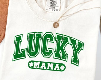 Camiseta Lucky Mama, Comfort Colors®, camiseta del Día de San Patricio, camiseta Clover, camiseta del Día de San Patricio, camisetas para mamás de mujer