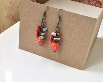 Antique Venetian Bead Drop Earrings