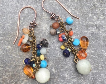 Antique African Bead Earrings