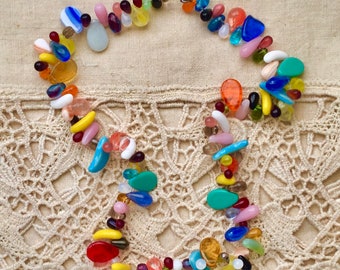 Antique Czech Wedding Beads Necklace