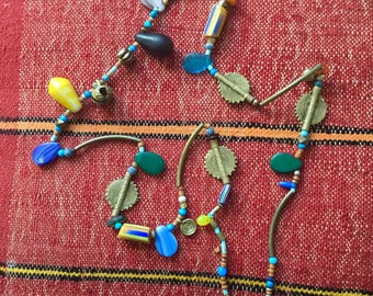 Long Boho Necklace of Antique Trade Beads