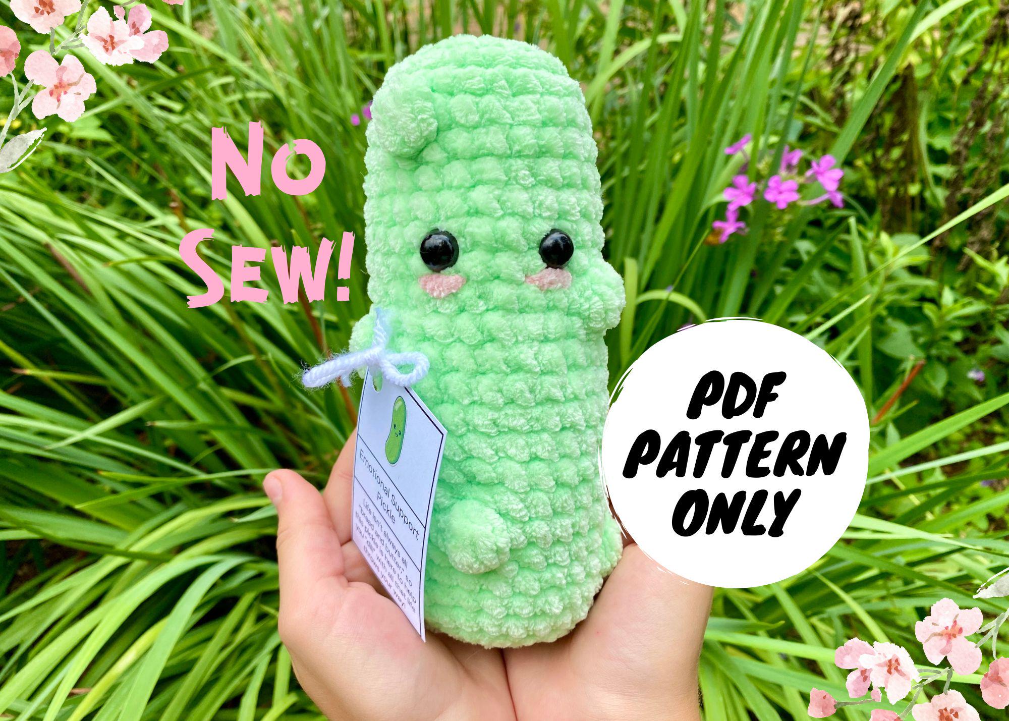 32 Pickle Crochet Patterns for Amigurumi, Keychains, Ornaments, and Plushies 6 Crochet Emotional Support Pickle Pattern w/ Tag