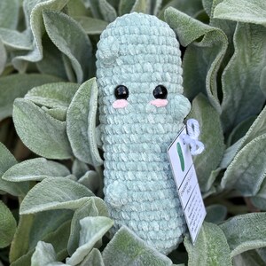 Peluche de pepinillo hecho a mano con apoyo emocional imagen 9