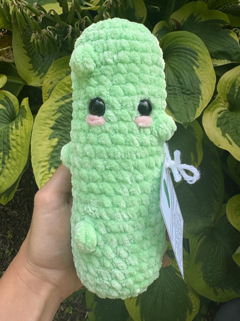 Peluche de pepinillo hecho a mano con apoyo emocional imagen 6