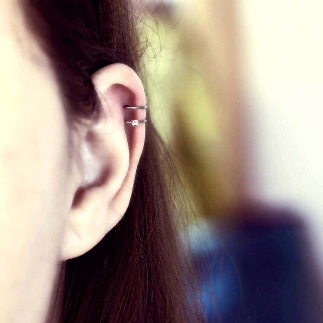 Boucles D'oreilles En Titane Hypoallergénique - Tige à Vis, Dos Plat - Pour Cartilage, Hélix, Tragus, Lobe - Confortables à Porter Tout Le Temps