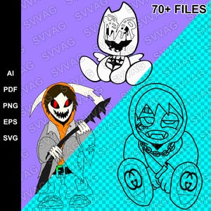 Drain Gang GTBSG Sadboys Clip Art Vector Pack | Svg, ai, png, eps, pdf, bladee, yung lean, ecco2k, thaiboy digitale download