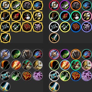 World of Warcraft HD & Minimalist Class Icons | Klasse farbige Rahmen | .SVG und .PNG | Vektor Digital Download Für Aufkleber und Abziehbilder | Wau