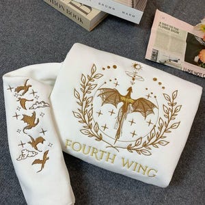 Dragon Fourth Wing Embroidered Sweatshirt, Xaden Riorson, Basgiath War College, Dragon Rider Shirt, Fantasy Bookish Gift ESH4076.H