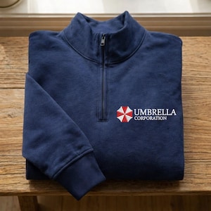 Sudadera con cremallera bordada de Umbrella Corporation, camiseta vintage de videojuego Residence Evil Zombie, camiseta de Leon Kennedy, regalos de juegos de terror