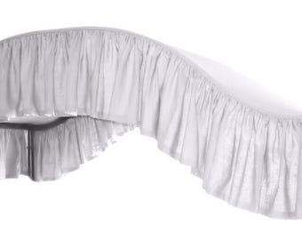 Ruffled Canopy Top Arch (camel) Style - 100% Cotton White