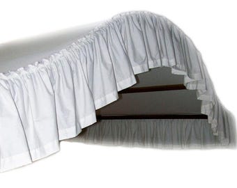 Ruffled Canopy Bed Top - Arch (crown) or Flat Styles in Solid White or Ivory