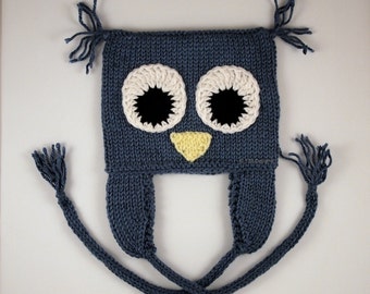 Owl Ear Flap Hat Beanie 6-12mo