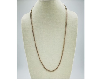 Vintage 14k Gold Plated Double Chain Necklace: Retro Layered Jewelry