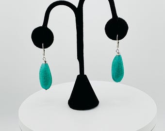 Faux Turquoise Teardrop Earrings: Boho Western Style