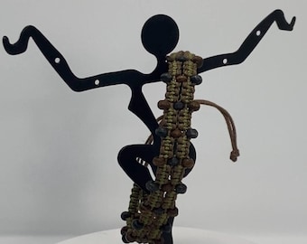 Macrame Leather Wood Beads