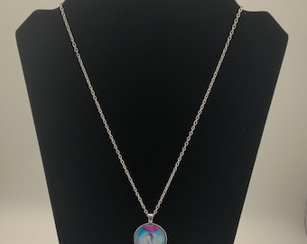 Harry Styles Fine Line Pendant Necklace – Glass Cabochon Fan Jewelry, Silver Chain Gift