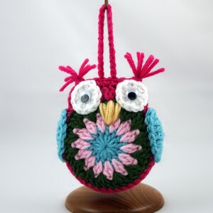 Amigurumi Crochet Owl done in Shocking Pink image 1