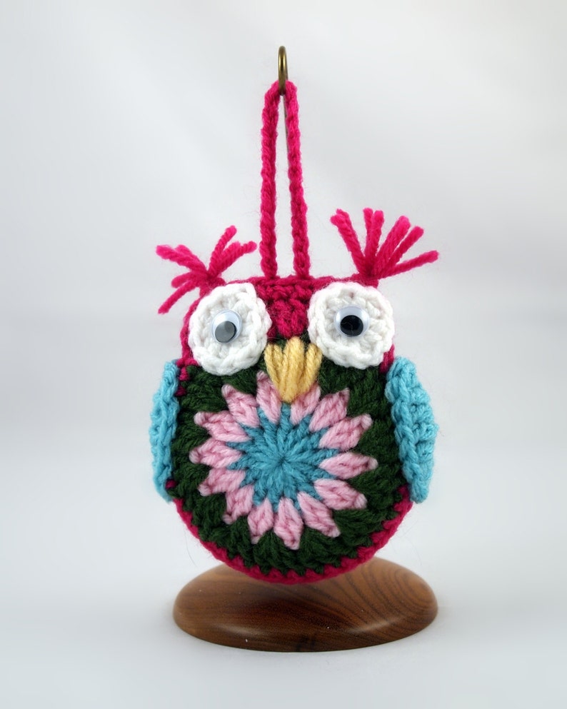 Amigurumi Crochet Owl done in Shocking Pink image 1