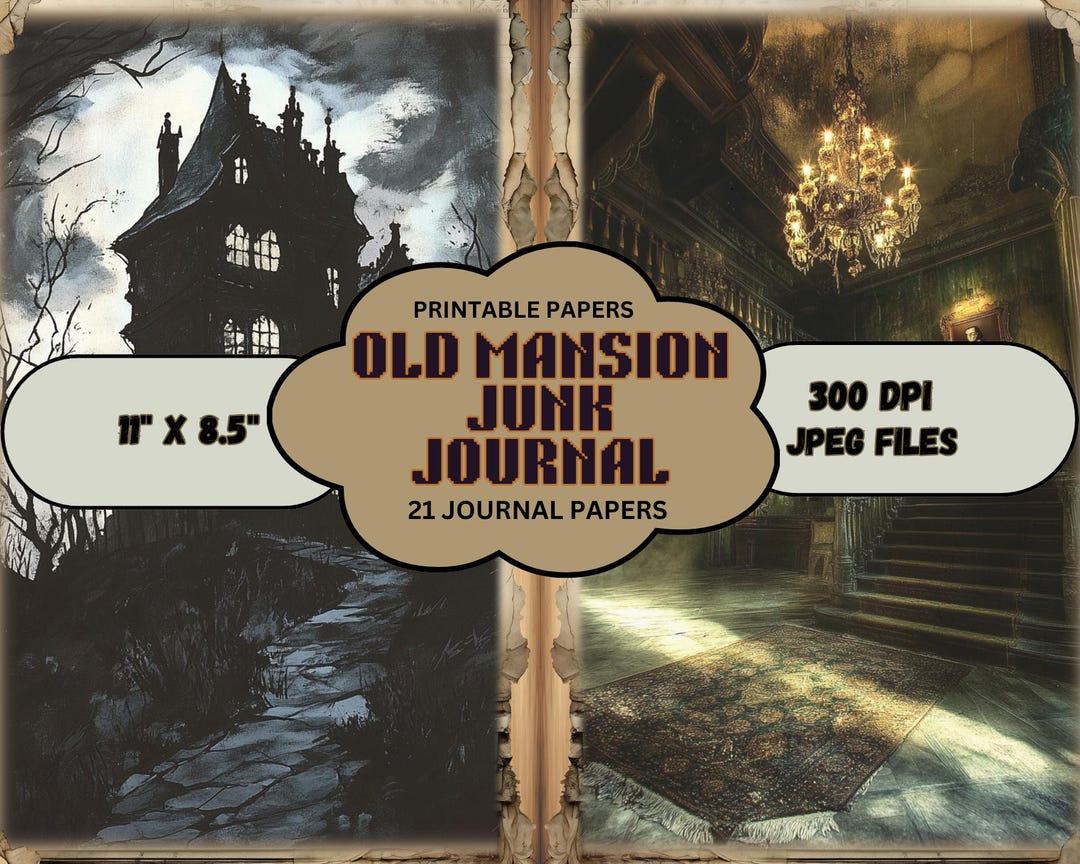 Old Mansion Junk Journal Pages, Haunted Mansion, Dark Fantasy Scrapbook ...
