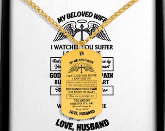 Wife Memorial Necklace: Personalized Remembrance Gift for Widower