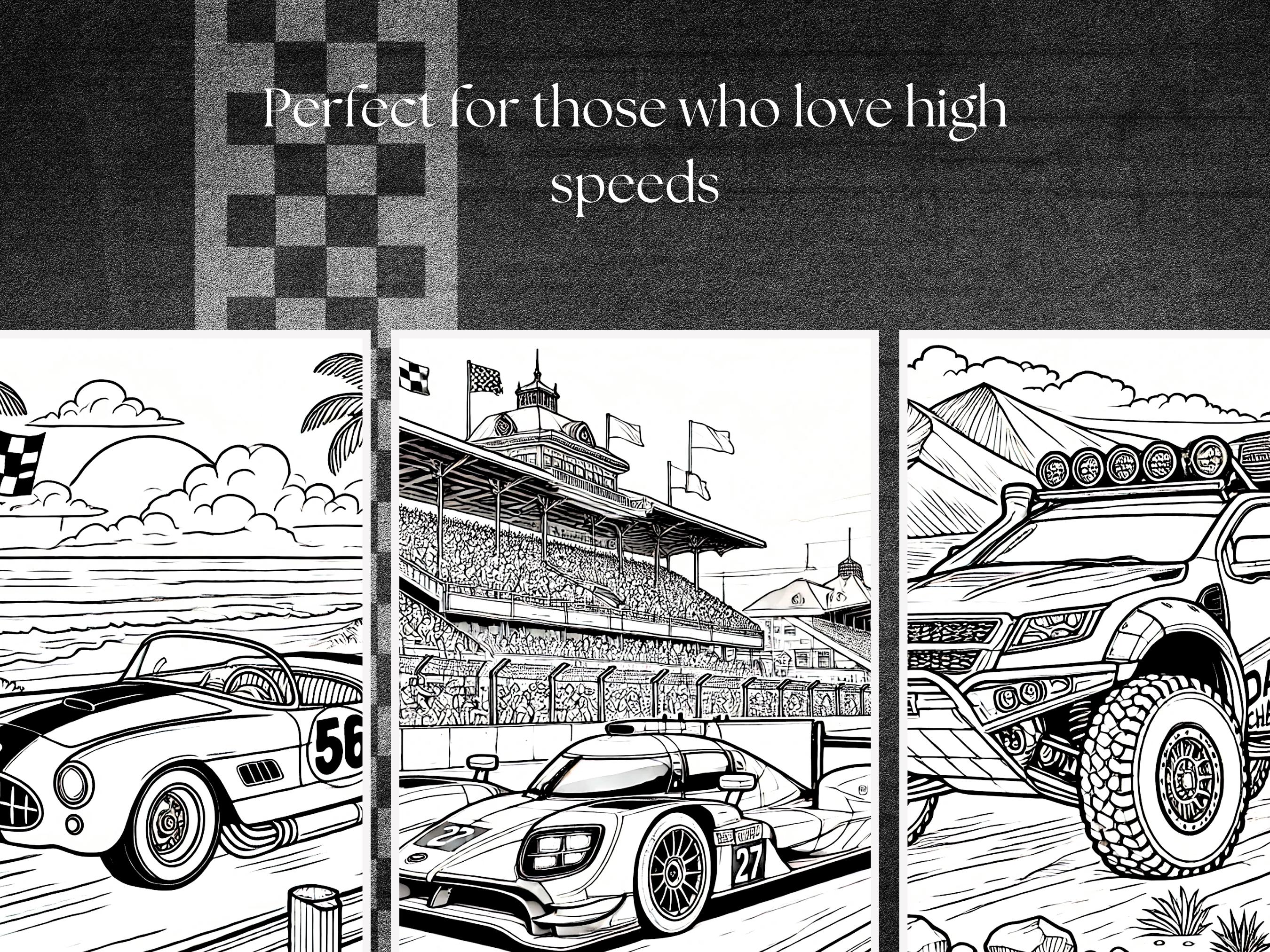 Printable Race Car Coloring Pages for Children Racing Car Coloring Book ...