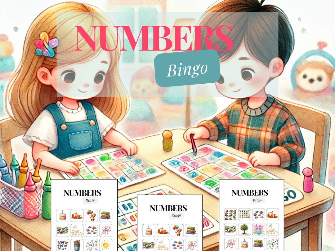 Number Game Images Numbers Bingo Educational Game for Kids Preschool Learning Activity ...