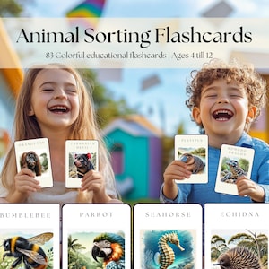 Wildlife flashcards for kids animal sorting activity biology learning game animal characteristics educational flashcards homeschool science