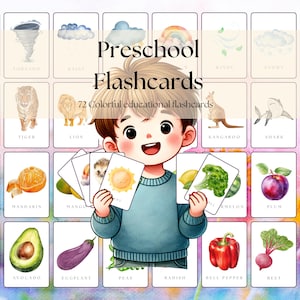 72 Flashcards de palavras cotidianas para crianças Atividade educacional Flashcards de vocabulário para impressão Jogos de aprendizagem Aprendizagem visual Atividade de educação domiciliar