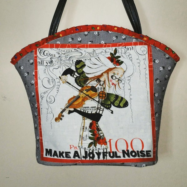 Sale . . . TOOTLES Boutique Bag - Handmaids Music Large Fabric - - - (FREE Shipping USA Canada - Ready to Ship)