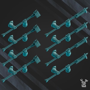 Scylla Legion Alpha Twohanded Hammers and Axes Set x8 Sci Fi 32mm DakkaDakka