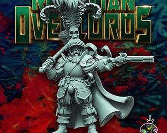Capitán Landsknecht, juego de guerra de fantasía, impresión 3D, ToyDoy Miniatures, Reptilian Overlords