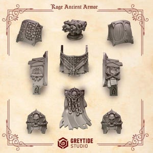 Crimson Lords Dreadnought Rage Ancient Armor Set SciFi Wargame 3D Print Greytide Studio