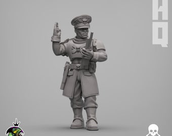 3D Printed Miniature Officer Of Master Regiment SciFi Wargame Roleplay 32mm 3D Reptilian Overlords BASE NOT INCLUDED