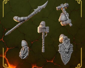 Anvil Wardens Heroic poses hands x10 Fire Lizards  SciFi Wargame 3D Print Greytide Studio