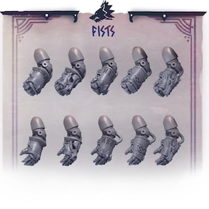 Primal Hounds Fists x20 SciFi Wargame 3D Print Greytide Studio