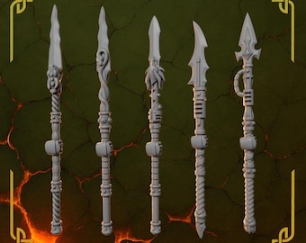 Lanças dos Guardiões da Bigorna x10 Lagartos de Fogo Jogo de Guerra de Ficção Científica Impressão 3D Greytide Studio