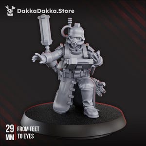 3rd Death Division-radio-operator SciFi Wargame Rollenspel 32 mm 3D DakkaDakka-BASIS NIET INBEGREPEN