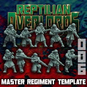 Master Regiment Template Desert Reavers x10 SciFi Wargame Roleplay 32mm 3D Reptilian Overlords BASES NOT INCLUDED