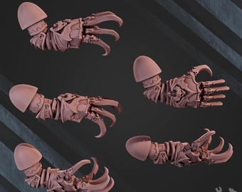 Nachtelijke Vampire Lords Claws-set x10 SciFi Wargame Rollenspel 32 mm 3D DakkaDakka