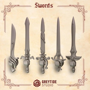 Crimson Lords Swords Set x10 SciFi Space warriors Wargame SM Skalierte Heroic 32 mm Greytide Studio