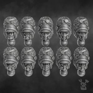 Steamguard Stormtroopers Head Set x10 SciFi Wargame Roleplay 32mm 3D DakkaDakka BASES NOT INCLUDED