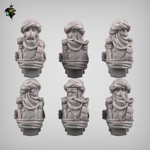 Desert Reavers Torso Body Set x6 SciFi Wargame Roleplay 32mm 3D Reptilian Overlords BASES NOT INCLUDED
