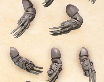 Crimson Lords Claws-set x 20 SciFi Space Warriors Wargame SM Scaled Heroic 32 mm Greytide Studio