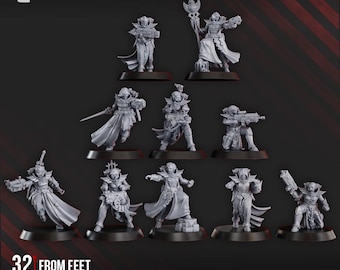 Maidens of Vengence Squad x10 SciFi Wargame Rollenspel 32 mm 3D DakkaDakka