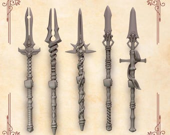 Conjunto de 10 Lanças dos Senhores Carmesins para Jogo de Guerra de Guerreiros Espaciais de Ficção Científica, Escala Heroica SM, 32 mm, Greytide Studio