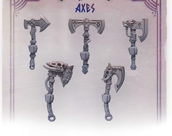 Primal Hounds Axes x10 SciFi Wargame 3D Print Greytide Studio