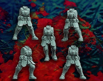 Set de cuerpo de Lazknight x5 SciFi Fantasy Grimdark Heroic 32 mm Reptilian Overlords Bases NO incluidas