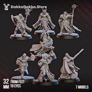 3Dプリントミニチュア ブラックハイド族 シスタースクワッド x7 SF ウォーゲーム ロールプレイ 32 mm 3D DakkaDakka ベースは含まれていません